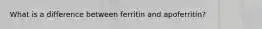 What is a difference between ferritin and apoferritin?