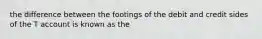 the difference between the footings of the debit and credit sides of the T account is known as the