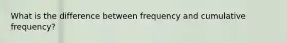 What is the difference between frequency and cumulative frequency?