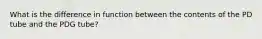 What is the difference in function between the contents of the PD tube and the PDG tube?