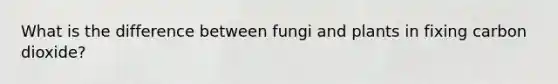 What is the difference between fungi and plants in fixing carbon dioxide?