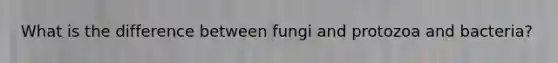 What is the difference between fungi and protozoa and bacteria?