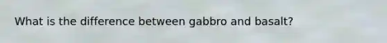 What is the difference between gabbro and basalt?