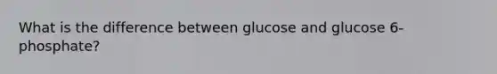 What is the difference between glucose and glucose 6-phosphate?