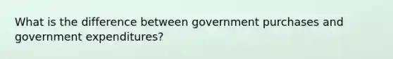 What is the difference between government purchases and government expenditures?