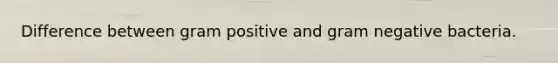 Difference between gram positive and gram negative bacteria.