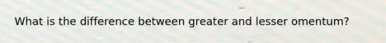What is the difference between greater and lesser omentum?