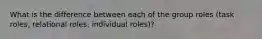 What is the difference between each of the group roles (task roles, relational roles, individual roles)?