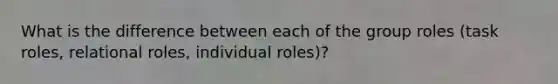 What is the difference between each of the group roles (task roles, relational roles, individual roles)?