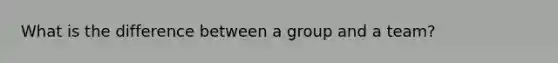 What is the difference between a group and a team?