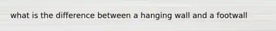 what is the difference between a hanging wall and a footwall