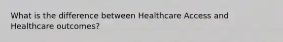 What is the difference between Healthcare Access and Healthcare outcomes?