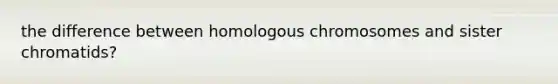 the difference between homologous chromosomes and sister chromatids?