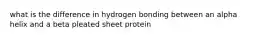 what is the difference in hydrogen bonding between an alpha helix and a beta pleated sheet protein