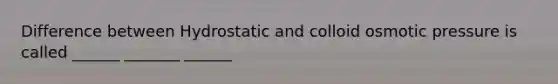 Difference between Hydrostatic and colloid osmotic pressure is called ______ _______ ______