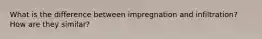 What is the difference between impregnation and infiltration? How are they similar?