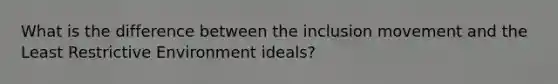 What is the difference between the inclusion movement and the Least Restrictive Environment ideals?