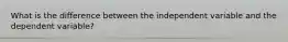 What is the difference between the independent variable and the dependent variable?