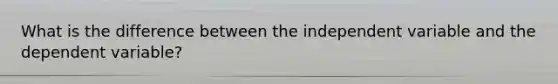 What is the difference between the independent variable and the dependent variable?