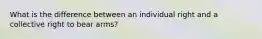 What is the difference between an individual right and a collective right to bear arms?
