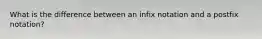 What is the difference between an infix notation and a postfix notation?