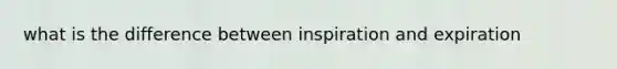 what is the difference between inspiration and expiration