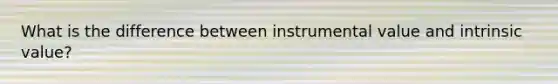 What is the difference between instrumental value and intrinsic value?