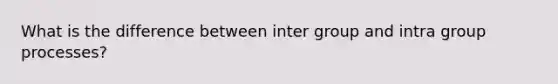 What is the difference between inter group and intra group processes?