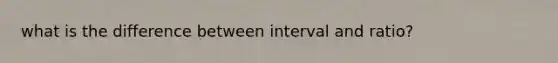 what is the difference between interval and ratio?