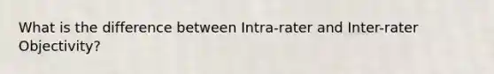 What is the difference between Intra-rater and Inter-rater Objectivity?