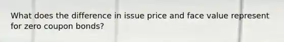 What does the difference in issue price and face value represent for zero coupon bonds?