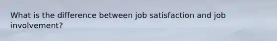 What is the difference between job satisfaction and job involvement?