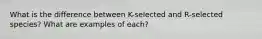 What is the difference between K-selected and R-selected species? What are examples of each?