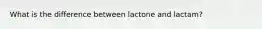 What is the difference between lactone and lactam?