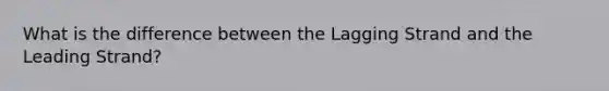 What is the difference between the Lagging Strand and the Leading Strand?