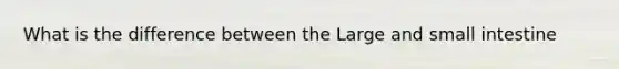 What is the difference between the Large and small intestine