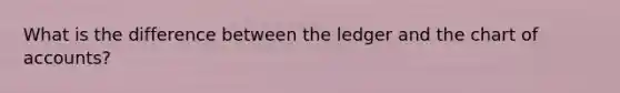 What is the difference between the ledger and the chart of accounts?
