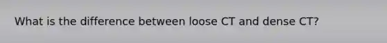 What is the difference between loose CT and dense CT?