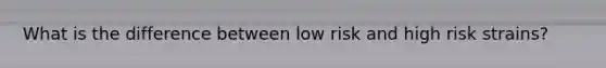 What is the difference between low risk and high risk strains?