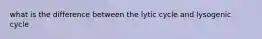 what is the difference between the lytic cycle and lysogenic cycle