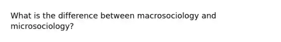 What is the difference between macrosociology and microsociology?