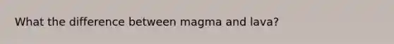 What the difference between magma and lava?