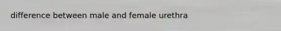 difference between male and female urethra