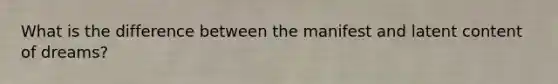 What is the difference between the manifest and latent content of dreams?