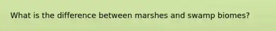 What is the difference between marshes and swamp biomes?