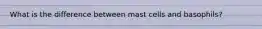 What is the difference between mast cells and basophils?