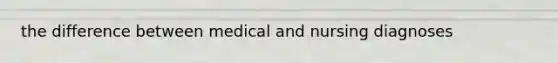 the difference between medical and nursing diagnoses