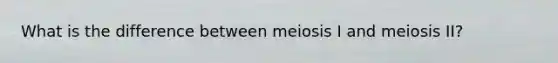 What is the difference between meiosis I and meiosis II?
