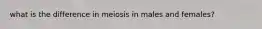 what is the difference in meiosis in males and females?