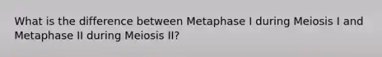 What is the difference between Metaphase I during Meiosis I and Metaphase II during Meiosis II?